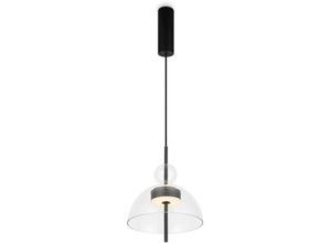 4255596717337 - Licht-erlebnisse - Hängeleuchte led Metall Glas h max 348 cm Schwarz 3000 k warmweiß 1200 lm Modern Hängelampe