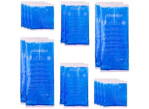 4052025297886 - Relaxdays - 16 x Kühlpads Gel im Set Erste Hilfe Kühlpacks wiederverwendbar 3 Größen Kalt-Warm Mehrfachkompressen Sport blau