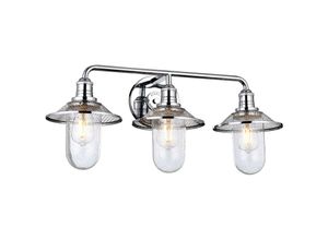 4255596734518 - Licht-erlebnisse - Badleuchte Metall Glas 686 cm breit IP44 Chrom poliert E27 3-flammig länglich Vintage