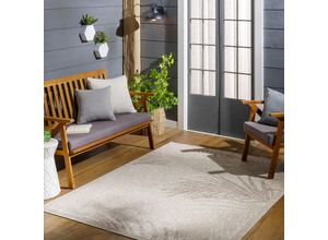 0889292381208 - SURYA Teppich Outdoor Indoor Terrasse Balkon Tropisches Muster Jute Effekt Braun und Beige 200 x 275 cm