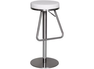 4250950212909 - Barhocker Edelstahl höhenverstellbare Sitzfläche 54 - 79 cm Design Barstuhl Bistrohocker Barsitz Gepolstert Thekenhocker 360° Drehbar Tresenstuhl