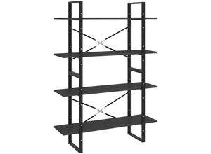 8720286567692 - Bonnevie - BücherregalStandregal 4 Fächer Grau 100x30x140 cm Holzwerkstoff vidaXL