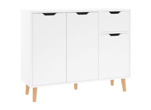 8720286344170 - Sideboard，Kommode Hochglanz-Weiß 90x30x72 cm Holzwerkstoff vidaXL