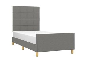 8720287435143 - Bettgestell，Schlafzimmerbett mit Kopfteil Dunkelgrau 80x200 cm Stoff vidaXL