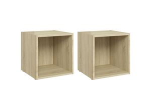 8720286354162 - Bonnevie - TV-Schränke 2 Stk TV-Möbel Sonoma-Eiche 37x35x37 cm Holzwerkstoff vidaXL