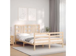 8720845991012 - Bonnevie - MassivholzbettSchlafzimmerbettDoppelbett mit Kopfteil 160x200 cm vidaXL