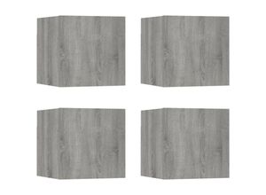 8720286932056 - Bonnevie - TV-Wandschrank 4 Stk TV-Schrank Grau Sonoma 305x30x30 cm vidaXL