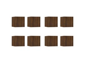 8720287158516 - Bonnevie - TV-Wandschränke 8 Stk TV-Schrank Braun Eiche 305x30x30 cm vidaXL