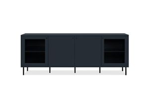 4251182716289 - Calicosy - Buffetschrank mit 4 Türen davon 2 Glastüren Marineblau L180 cm - bogota