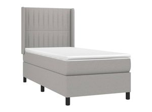 8720287333340 - Bonnevie - BoxspringbettSchlafzimmerbett mit Matratze Hellgrau 90x200 cm Stoff vidaXL