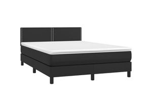 8720287457299 - Bonnevie - BoxspringbettDoppelbett mit Matratze Schwarz 140x200 cm Kunstleder vidaXL