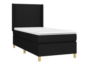 8720287352969 - Bonnevie - BoxspringbettSchlafzimmerbett mit Matratze & led Schwarz 90x200 cm Stoff vidaXL