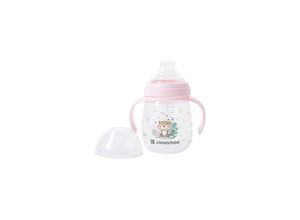 3801302030613 - Kikkaboo Baby-Trinklernbecher Savanna 240 ml Deckel bequemer Griff ab 6 Monaten rosa