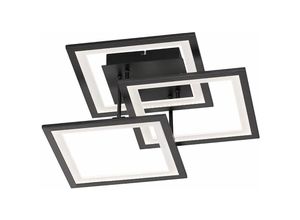 4003474375038 - Wofi - led Deckenleuchte schwarz Modern Wohnzimmerlampe dimmbar 3 Stufendimmer über Wandschalter 1x led 33 Watt 2500 Lumen 3000K l 50 cm