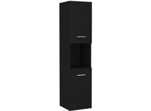 8720286221839 - Bonnevie - BadezimmerschrankBadschrank Schwarz 30x30x130 cm Holzwerkstoff vidaXL