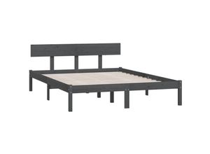 8720286762806 - MassivholzbettSchlafzimmerbettDoppelbett Grau 120x190 cm vidaXL