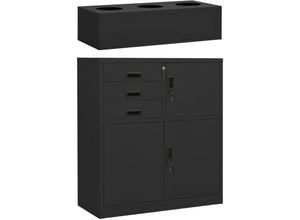 8720286847992 - Bonnevie - Büroschrank mit Pflanzkasten Anthrazit 90x40x125 cm Stahl vidaXL59481