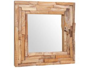 8718475533498 - Bonnevie - Dekorativer Spiegel Teak 60 x 60 cm Quadratisch vidaXL201787