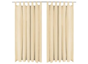 8718475516446 - Bonnevie - Vorhänge Mikro-Satin 2 Stk mit Schlaufen 140x245 cm Beige vidaXL803935