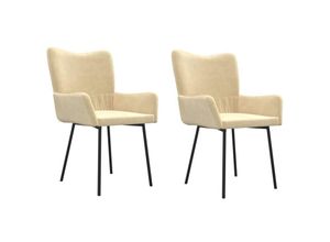 8720287109150 - Bonnevie - Esszimmerstühle 2 Stk Küchenstuhl Creme Samt vidaXL 8720287109150 - Bonnevie - Esszimmerstühle 2 Stk Küchenstuhl Creme Samt vidaXL