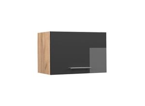 4066731146130 - Hängeschrank Küchenschrank Küchenmöbel Fame-Line Eiche Anthrazit modern 60 cm Küche Einbauküche Hängeschrank Klapptür Dunstabzugshaube Küchenzeile Hochglanz