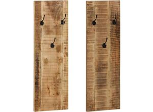 8718475594680 - Vidaxl - Wandgarderobe 2 Stk Mangoholz Massiv 36x110x3 cm