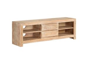 8718475603238 - Bonnevie - TV-SchrankTV-Möbel Akazienholz Massiv 120 x 30 x 40 cm Hellbraun vidaXL