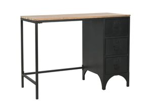 8718475613879 - Bonnevie - Einzelsockel Schreibtisch Massivholz und Stahl 100x50x76 cm vidaXL372059