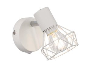 4001133301435 - Fischer&honsel - Wandstrahler ran Weiß mit Schalter Gitterlampe schwenkbar Breite 8cm