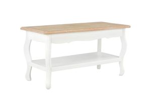 8719883558714 - Vidaxl - Couchtisch Weiß und Braun 875x42x44 cm Kiefer Massivholz