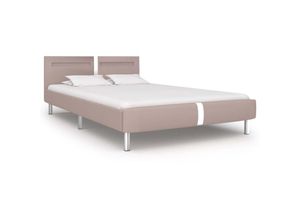 8719883582085 - Bonnevie - BettgestellSchlafzimmerbett mit led Cappuccino-Braun Kunstleder 120x200 cm vidaXL