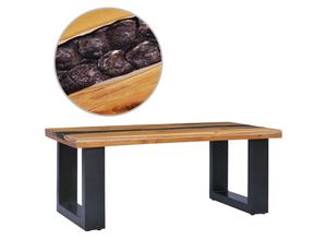 8719883581477 - Bonnevie - Couchtische Kaffeetisch 100 x 50 x 40 cm Massivholz Teak und Polyresin vidaXL