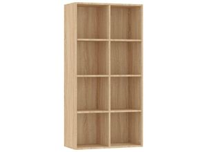 8719883673172 - Bonnevie - Bücherregal SideboardKommode Sonoma-Eiche 66×30×130 cm Holzwerkstoff vidaXL