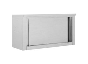 8719883680941 - Bonnevie - Wandhängeschrank mit Schiebetüren 90×40×50 cm Edelstahl vidaXL950025