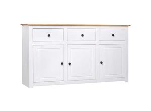 8719883682747 - Bonnevie - SideboardKommode Weiß 135x40x80 cm Kiefernholz Panama vidaXL