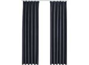 8719883720388 - Bonnevie - 2er-Set VerdunkelungsvorhängeVerdunkelung Gardinen mit Haken Anthrazit 140x245 cm vidaXL