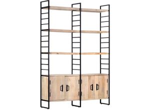 8719883711829 - Bonnevie - BücherregalStandregal 4 Etagen 124x30x180 cm Mango Massivholz vidaXL