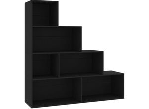 8719883786070 - Bonnevie - Bücherregal RaumteilerBücherschrank Schwarz 155x24x160 cm Holzwerkstoff vidaXL