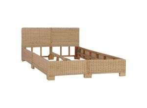 8719883590493 - Bonnevie - Bettrahmen Handgewebt Echtes Rattan 140×200 cm vidaXL757664