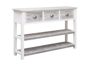 8719883669311 - Bonnevie - Sideboard Antik-Grau 115x30x76 cm Holz vidaXL560379