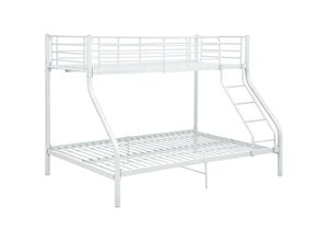 8719883825373 - Bonnevie - EtagenBettgestellSchlafzimmerbett Weiß Metall 140x200 cm 90x200 cm vidaXL