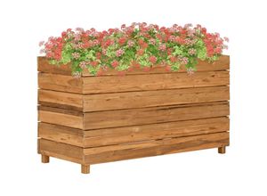 8719883760728 - Bonnevie - HochbeetBlumenkasten 100x40x55 cm Massivholz Teak und Stahl vidaXL