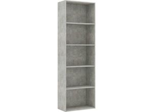 8719883815893 - Bonnevie - BücherregalStandregal 5 Fächer Betongrau 60x30x189 cm Holzwerkstoff vidaXL