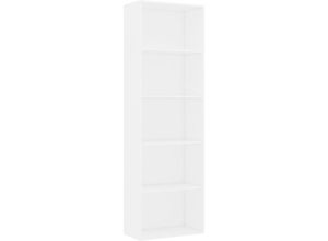 8719883815855 - Bonnevie - BücherregalStandregal 5 Fächer Weiß 60x30x189 cm Holzwerkstoff vidaXL