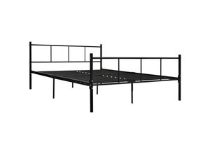 8719883979595 - Bonnevie - BettgestellSchlafzimmerbett Schwarz Metall 160×200 cm vidaXL