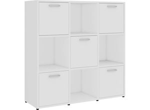 8720286017241 - Bonnevie - BücherregalStandregal Weiß 90x30x90 cm Holzwerkstoff vidaXL