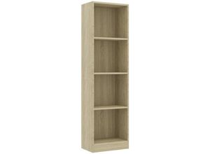 8719883787442 - Bonnevie - BücherregalStandregal 4 Fächer Sonoma-Eiche 40x24x142 cm Holzwerkstoff vidaXL