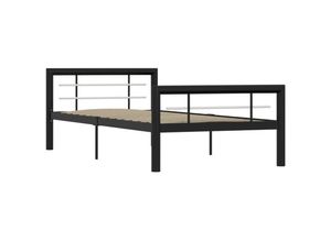 8719883888811 - Bonnevie - BettgestellSchlafzimmerbett Schwarz und Weiß Metall 100 × 200 cm vidaXL