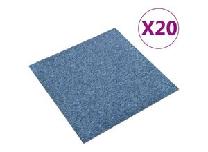 8720286065587 - Bonnevie - Teppichfliesen 20 Stk Fußmatte 5 m² 50x50 cm Blau vidaXL