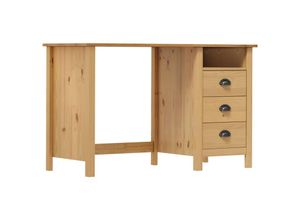 8719883910611 - Bonnevie - ComputertischSchreibtisch Hill mit 3 Schubladen 120×50×74 cm Kiefernholz vidaXL